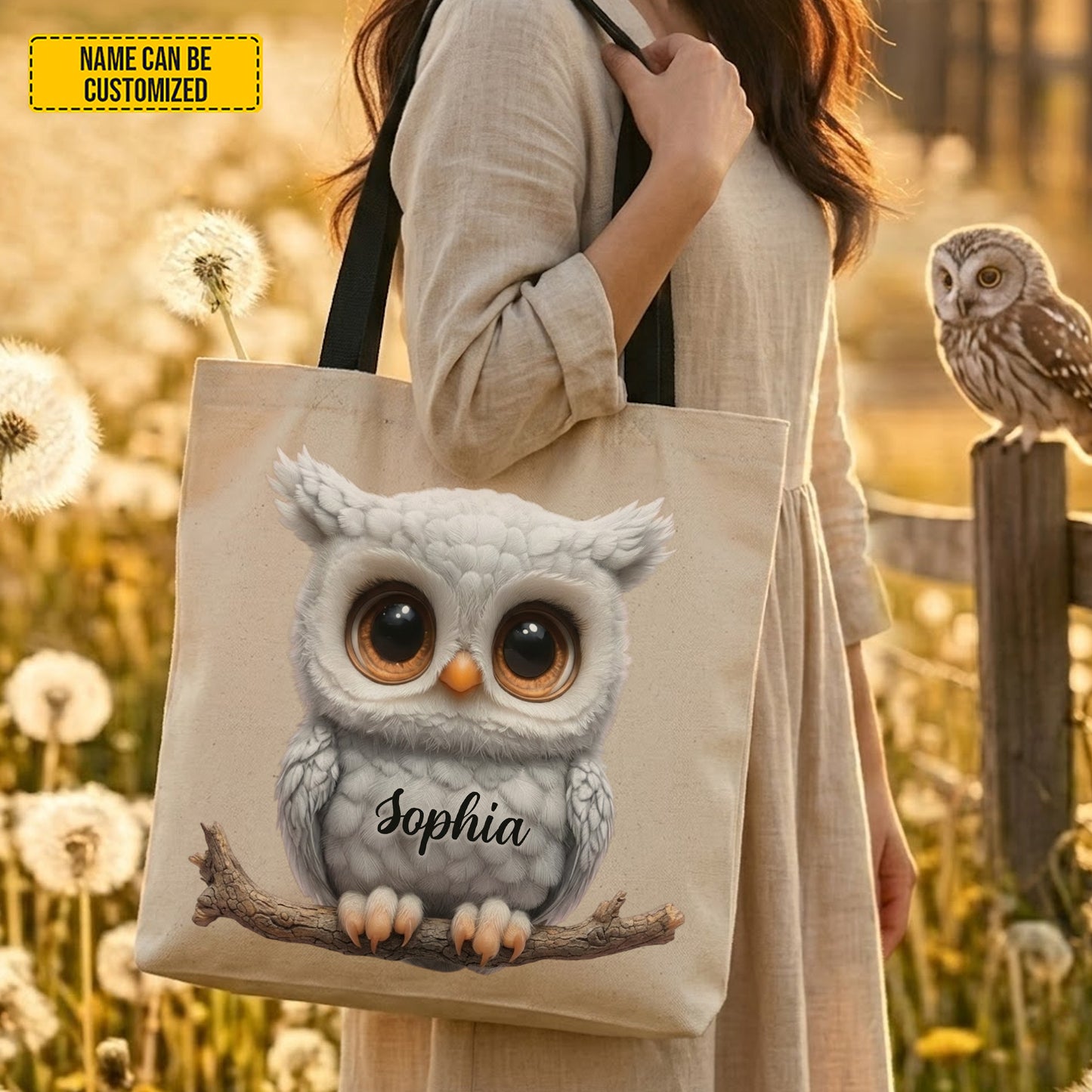 Cute Owl - Personalized Owl Tote Bag