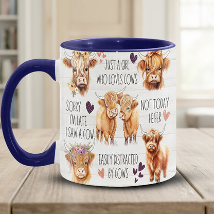 Just A Girl Who Loves Cows Accent Mug