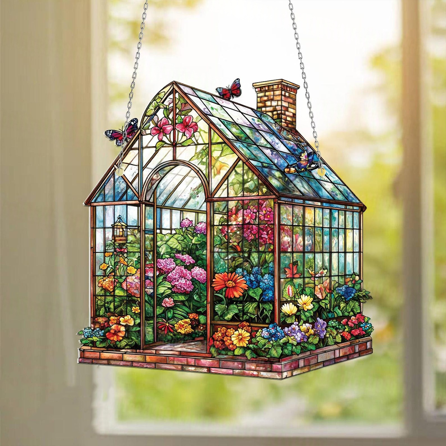 Garden Floral Acrylic Window Hanging