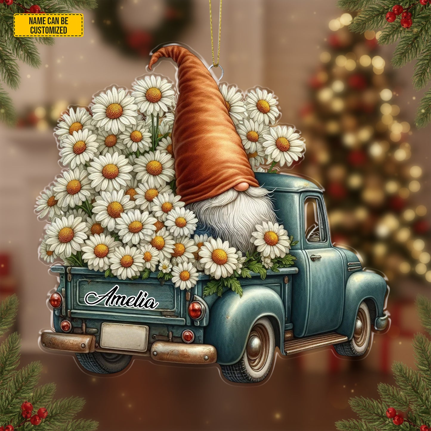 Personalized Gnome Truck Acrylic Ornament
