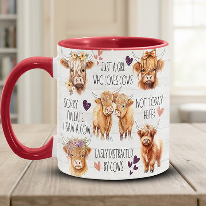 Just A Girl Who Loves Cows Accent Mug