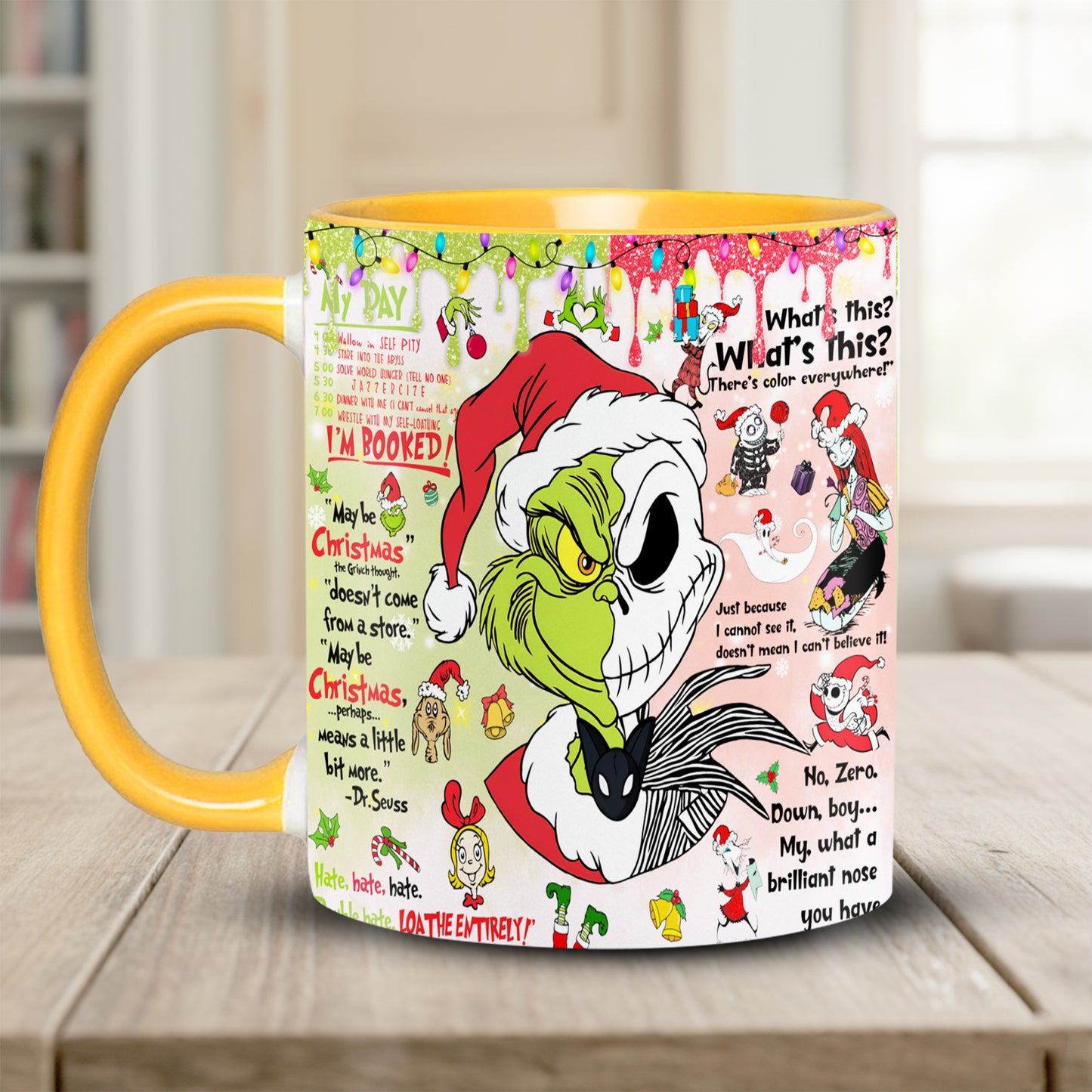 Funny Green Christmas Accent Mug
