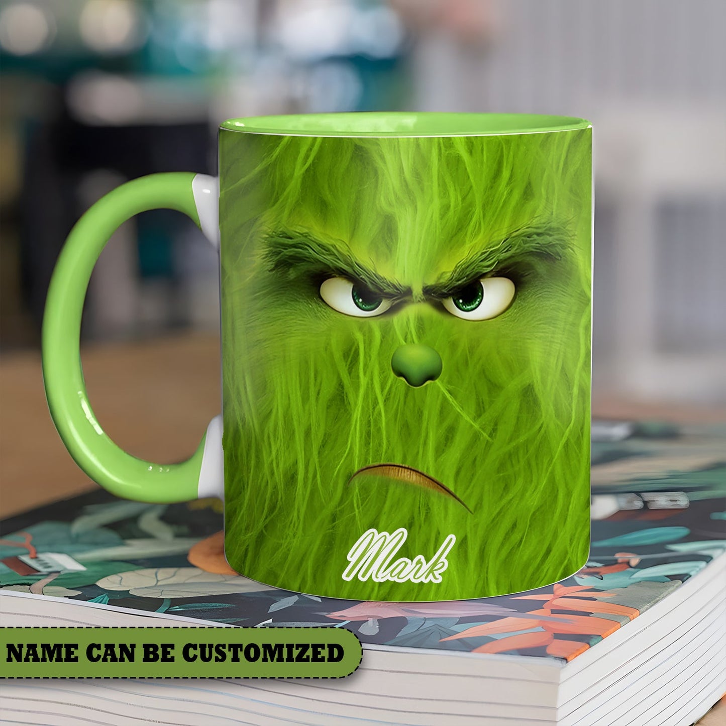 Green Christmas Personalized Accent Mug