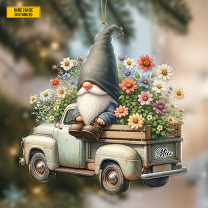 Personalized Gnome Truck Acrylic Ornament