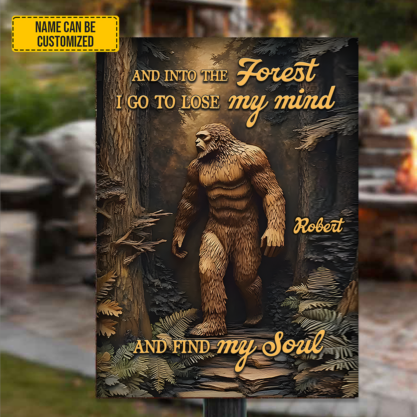 Personalized Bigfoot Metal Sign