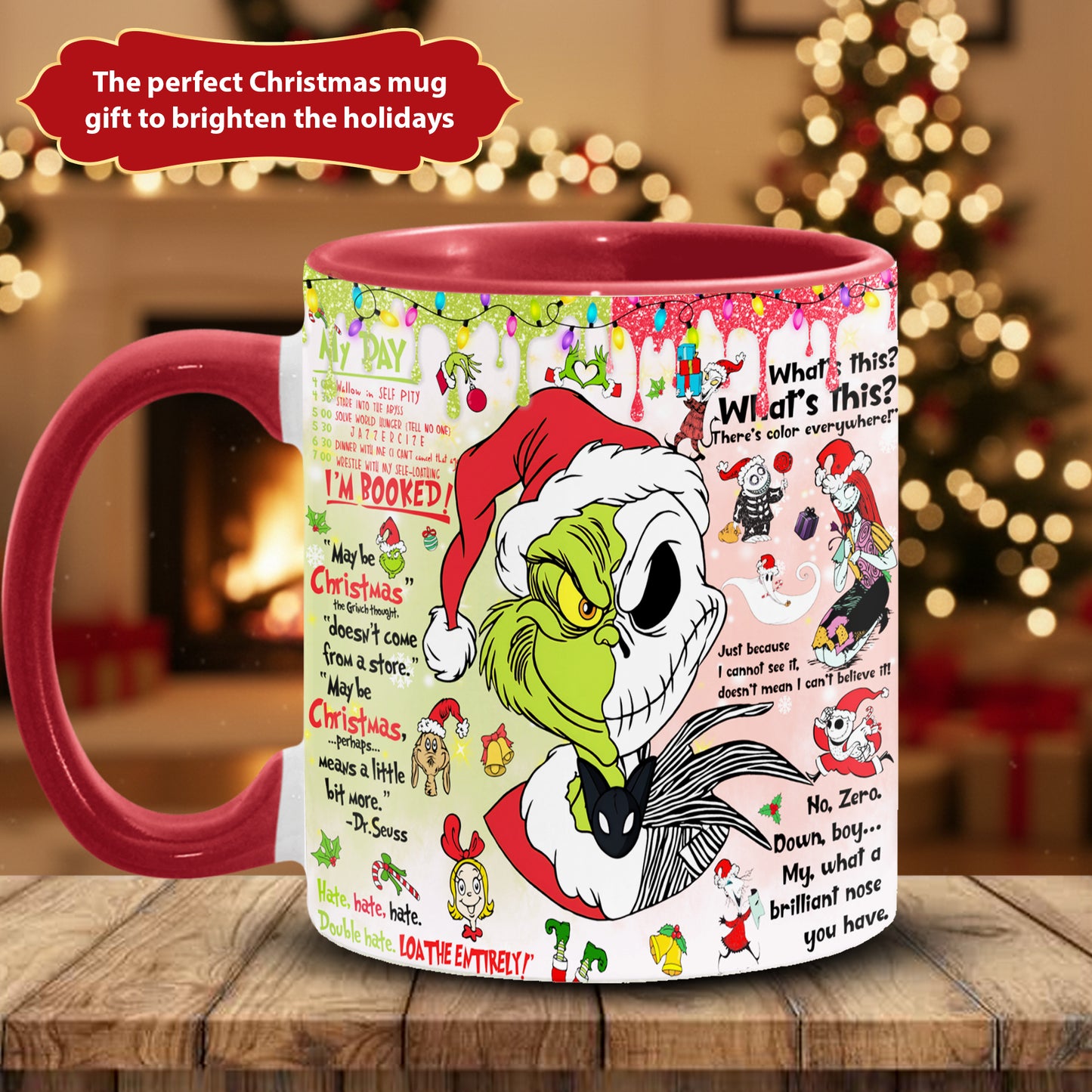 Funny Green Christmas Accent Mug