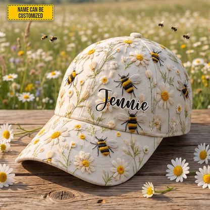 Personalized Bee & Daisy Classic Cap