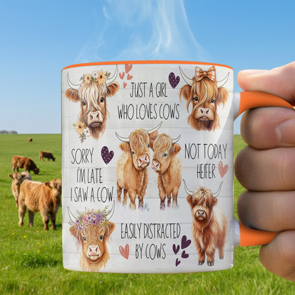 Just A Girl Who Loves Cows Accent Mug
