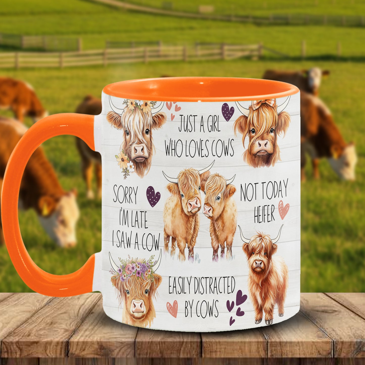 Just A Girl Who Loves Cows Accent Mug