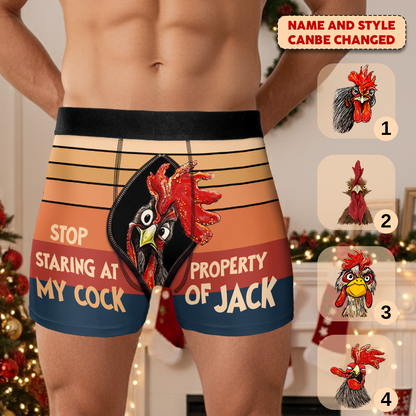 Funny Chicken Men's Boxer Briefs - Personalized Couple Men’s Boxer Briefs