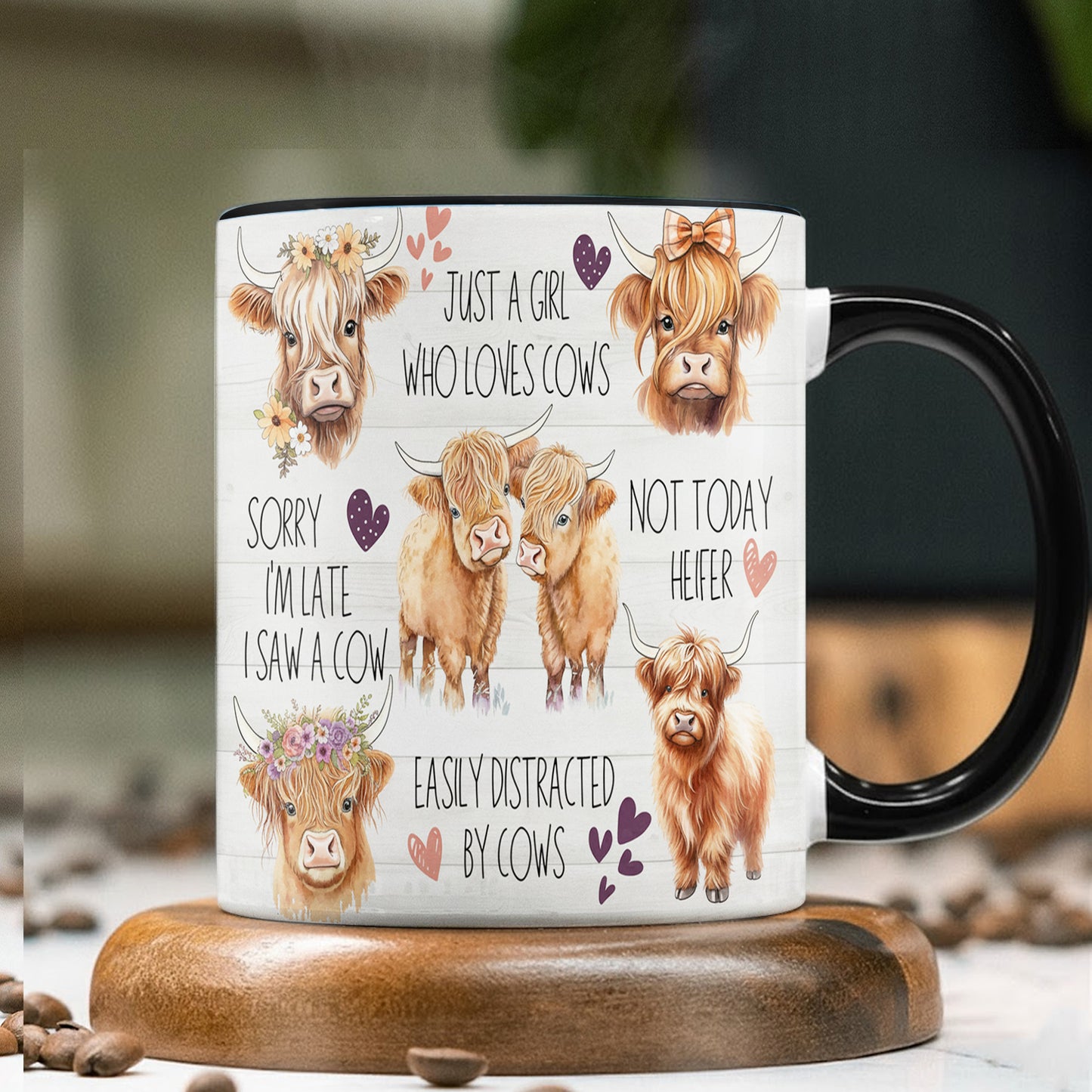Just A Girl Who Loves Cows Accent Mug