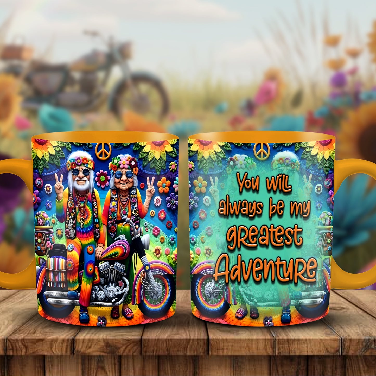 Couple Hippie Accent Mug