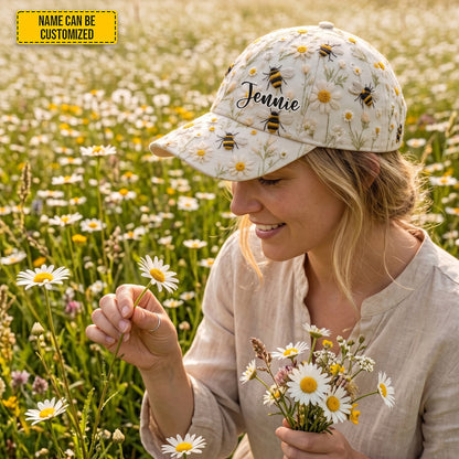 Personalized Bee & Daisy Classic Cap