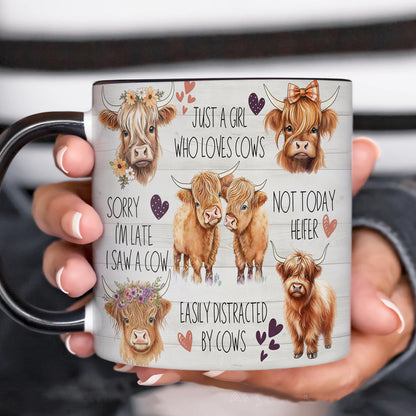 Just A Girl Who Loves Cows Accent Mug