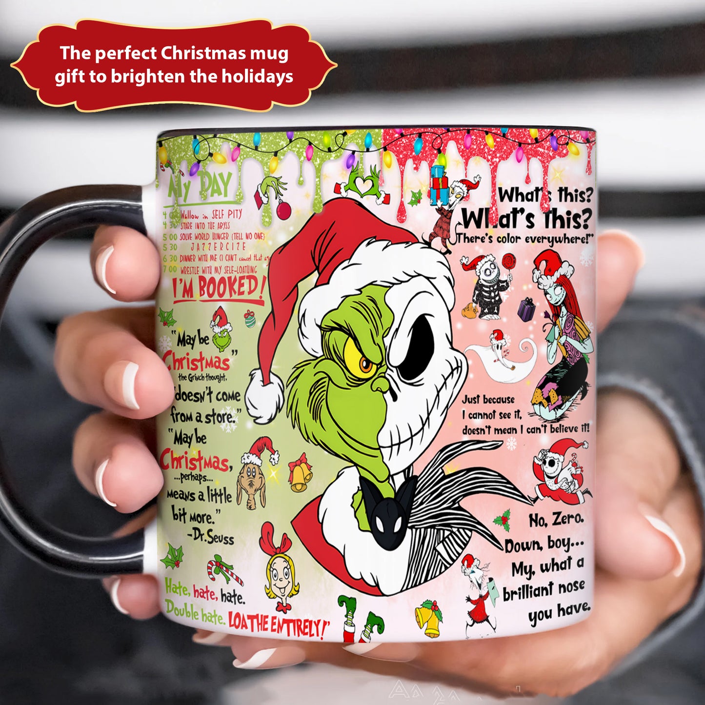Funny Green Christmas Accent Mug