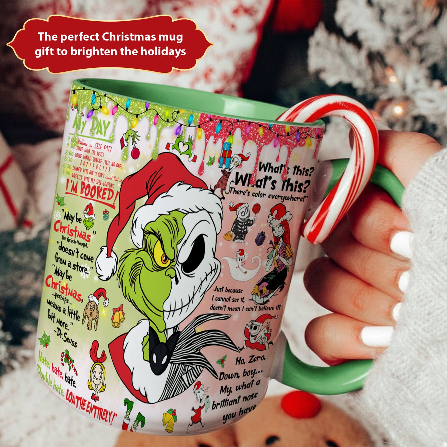Funny Green Christmas Accent Mug