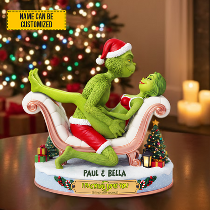 Naughty Green Lovers – Personalized Christmas Acrylic Plaque