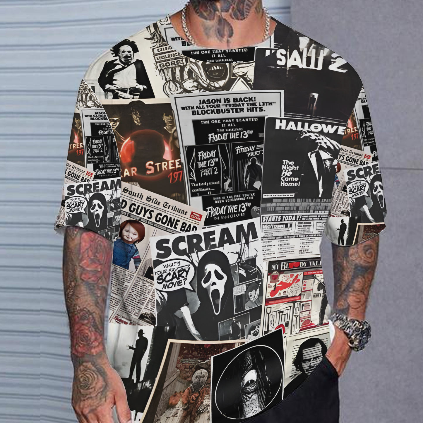 Horror Movie Collage Graphic All Over Print