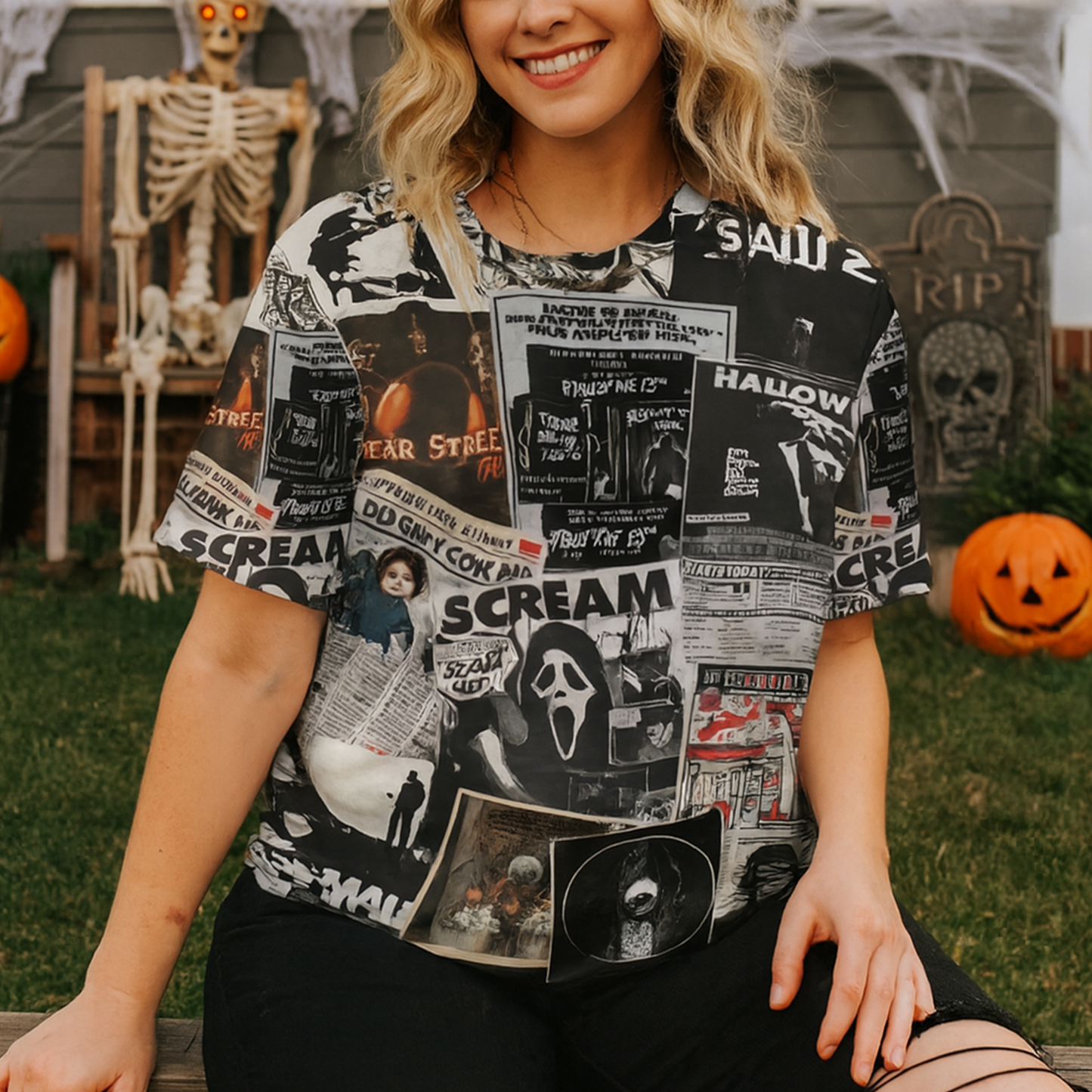 Horror Movie Collage Graphic All Over Print