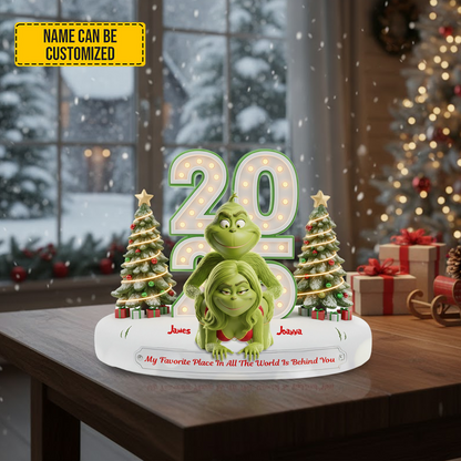 Naughty Green Lovers – Personalized Funny Christmas Acrylic Plaque