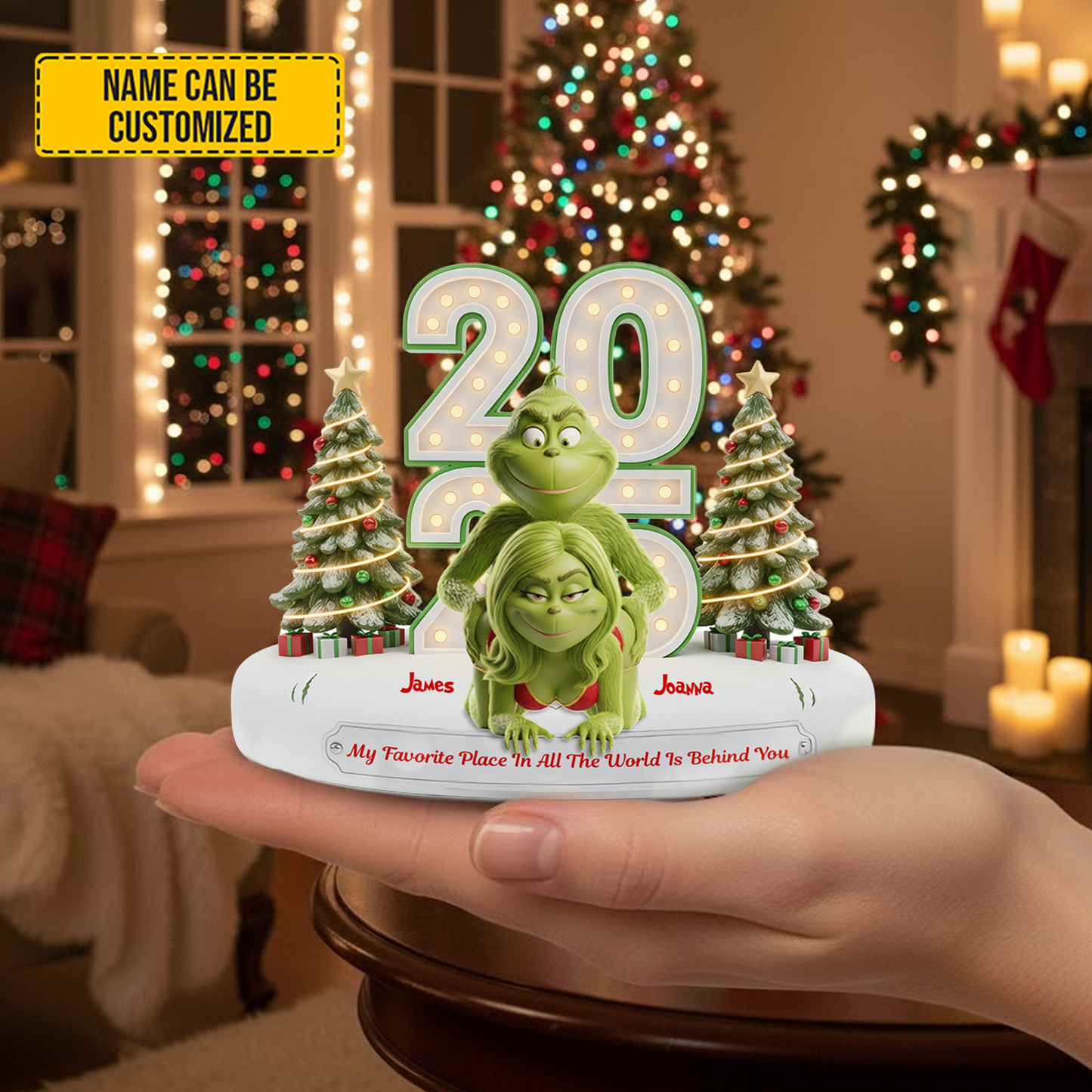 Naughty Green Lovers – Personalized Funny Christmas Acrylic Plaque