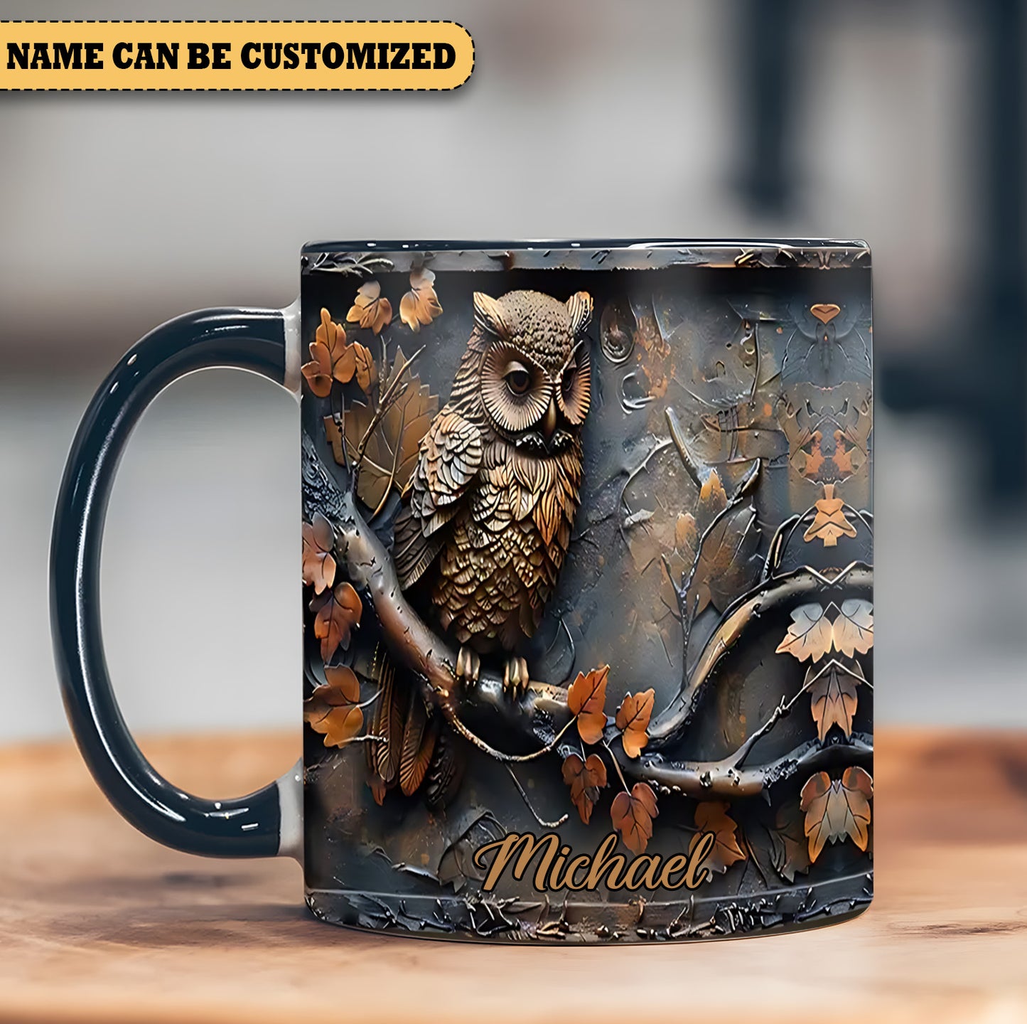 Vintage Owl - Personalized Accent Mug