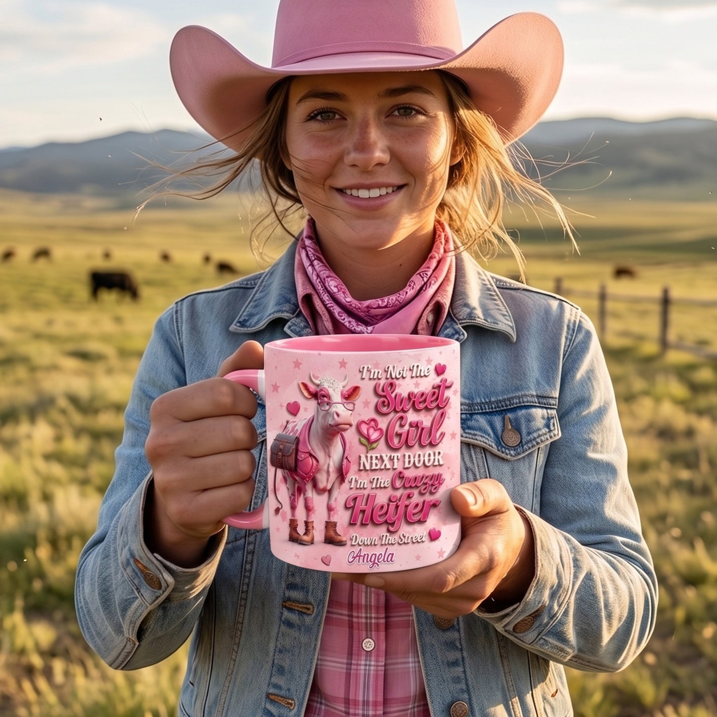Crazy Heifer - Personalized Cow Accent Mug