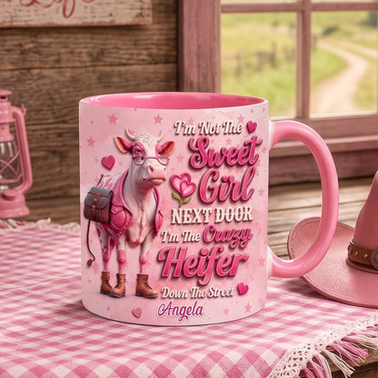 Crazy Heifer - Personalized Cow Accent Mug