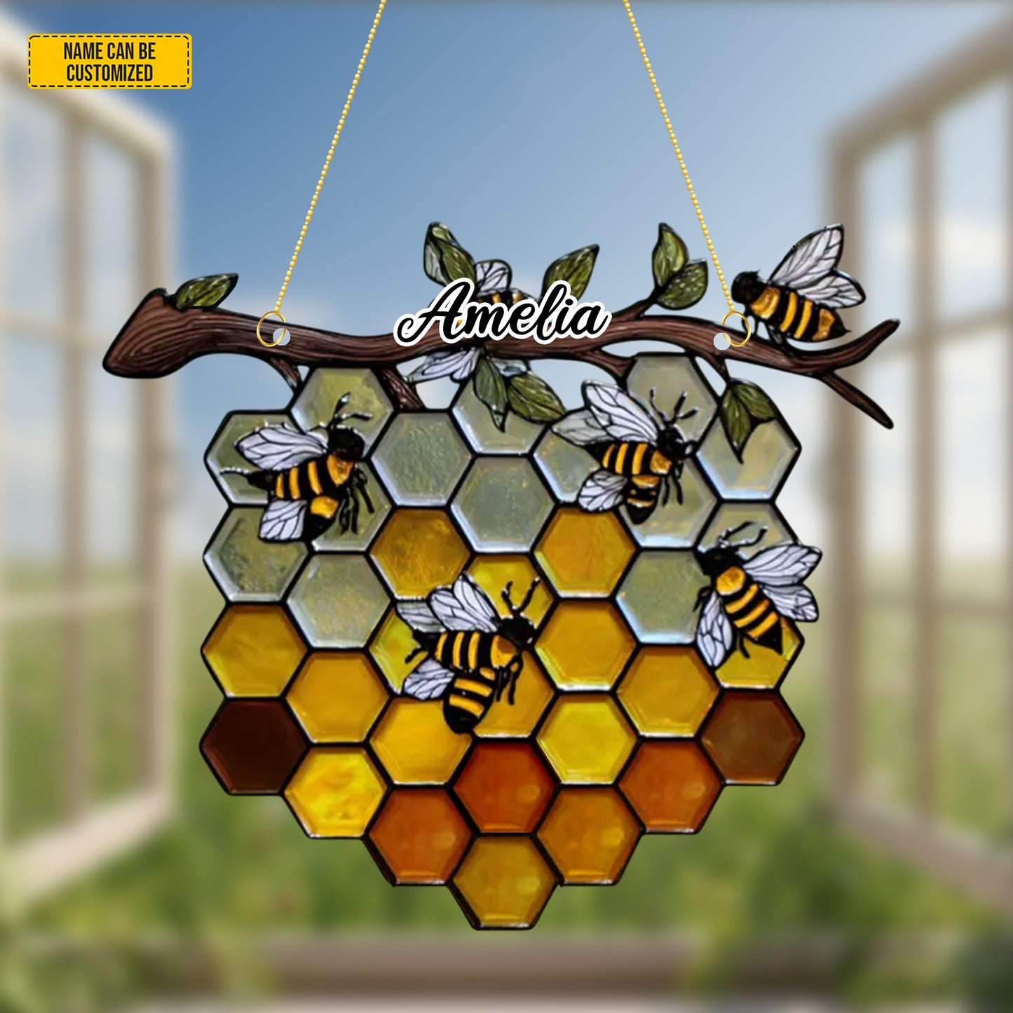Personalized Bee Hive Acrylic Window