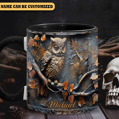 Vintage Owl - Personalized Accent Mug