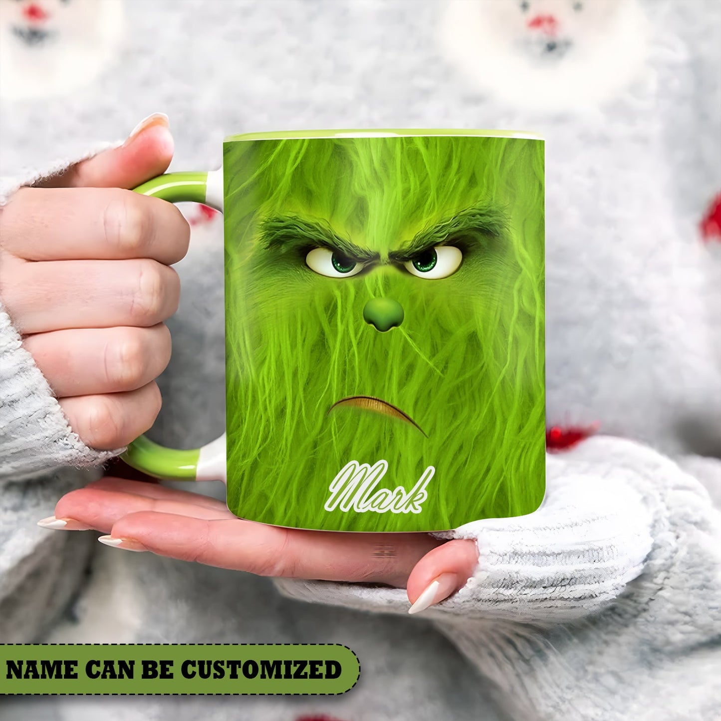 Green Christmas Personalized Accent Mug