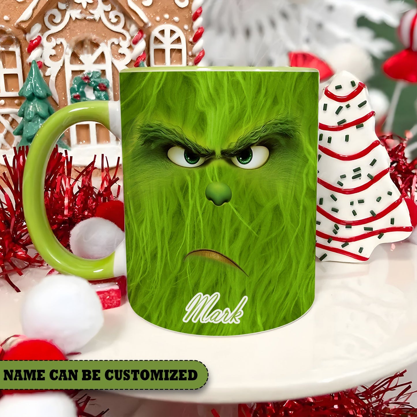 Green Christmas Personalized Accent Mug