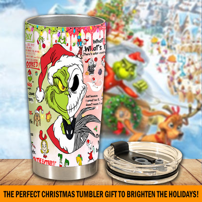 Funny Green Naughty Christmas Tumbler