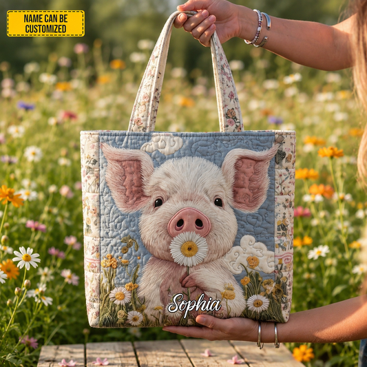 Personalized Cute Piggy Tote Bag