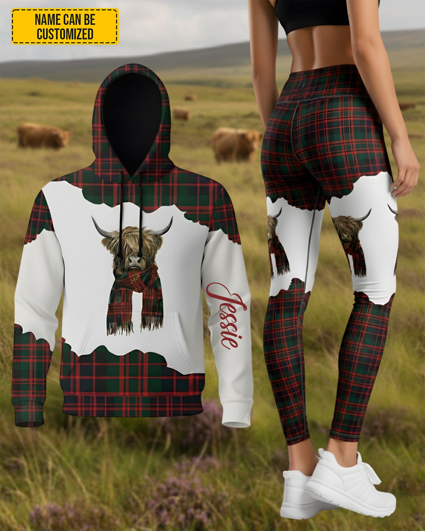 Cow Christmas - Personalized Hoodie And Leggings
