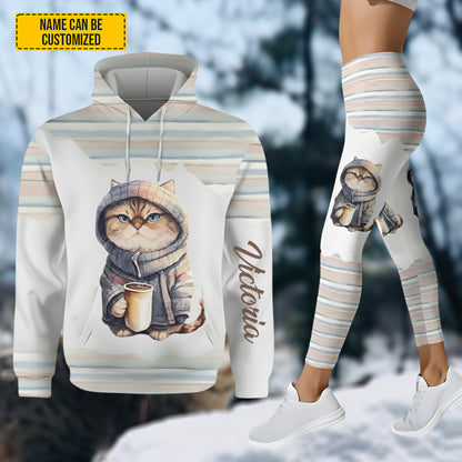 Cute Cat - Personalized Hoodie And Leggings