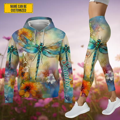 Dragonfly Color - Personalized Hoodie And Leggings