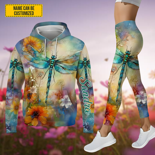 Dragonfly Color - Personalized Hoodie And Leggings