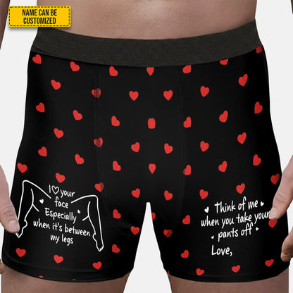 Think of Me When You Take Your Pants Off – Personalized Couple Men’s Boxer Briefs