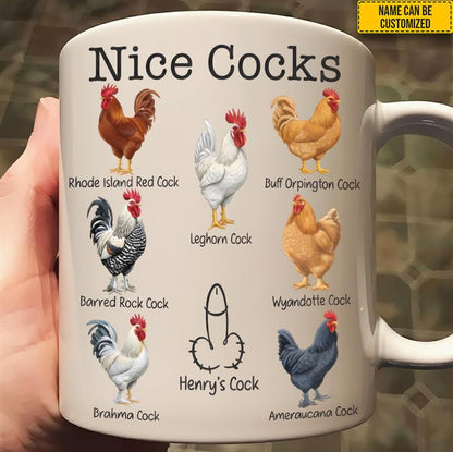 Nice Cocks Mug, Funny Couple Gift for Husband Wife, Wedding Gift for Him Her