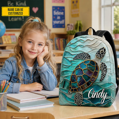 Personalized Sea Turtle - Kids Backpack V3