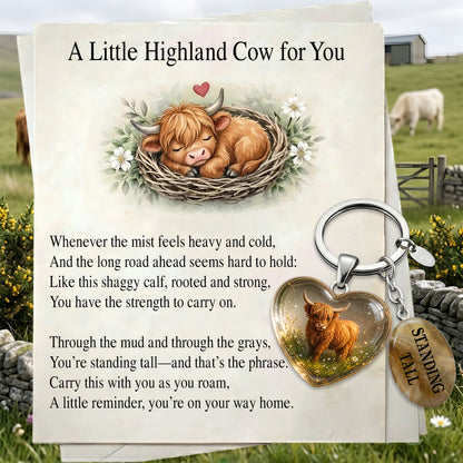 Cute Highland Cow Keychain Gift Set