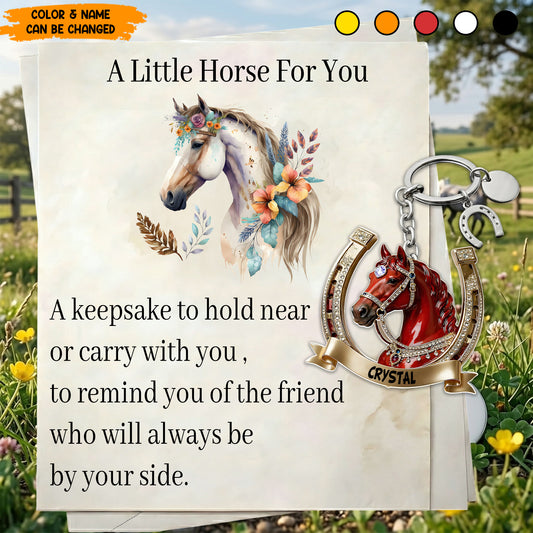 Personalized Sparkle Horse Keychain