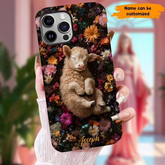 Personalized Sleeping Lamb Phone Case