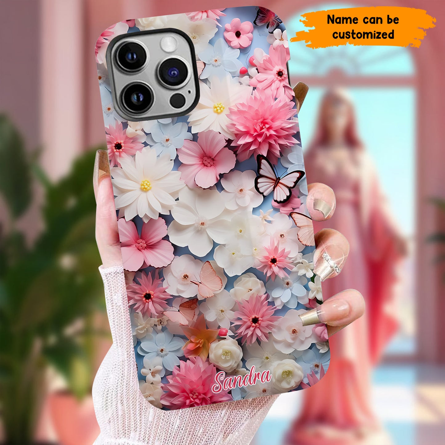 Personalized Buterfly Flowers Phone Case