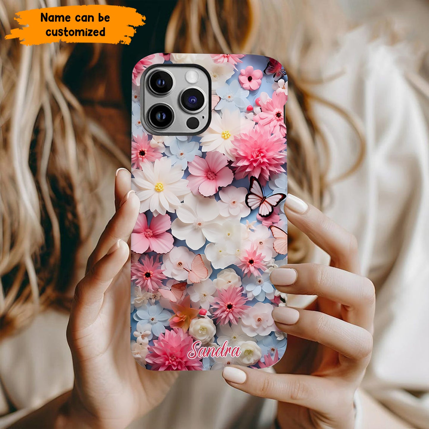 Personalized Buterfly Flowers Phone Case