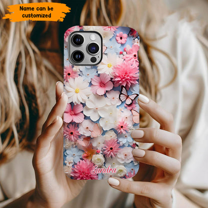 Personalized Buterfly Flowers Phone Case