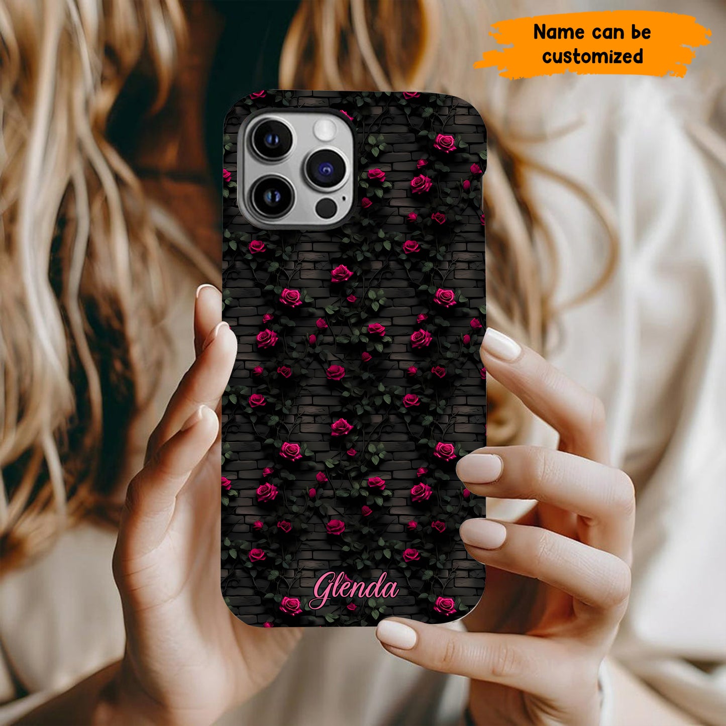 Midnight Rose - Personalized Flower Phone Case