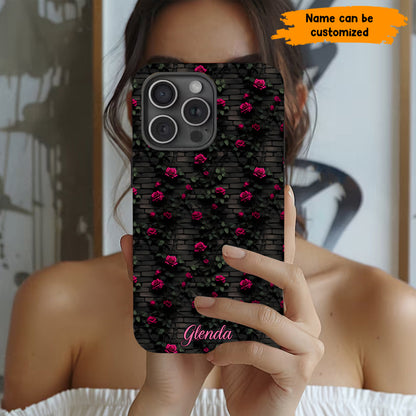 Midnight Rose - Personalized Flower Phone Case