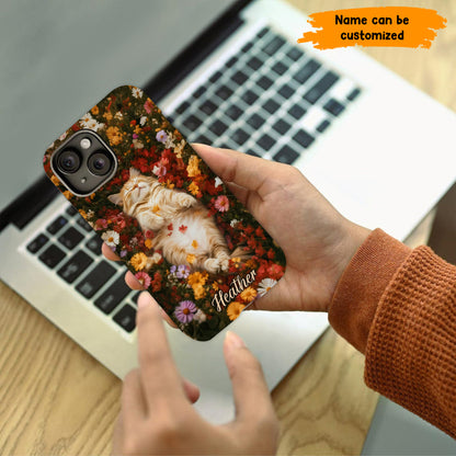 Cozy Cat in Flowers Personalized Phone Case